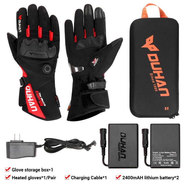 NEW Unisex Premium Motorcycle Heated Gloves With Storage box