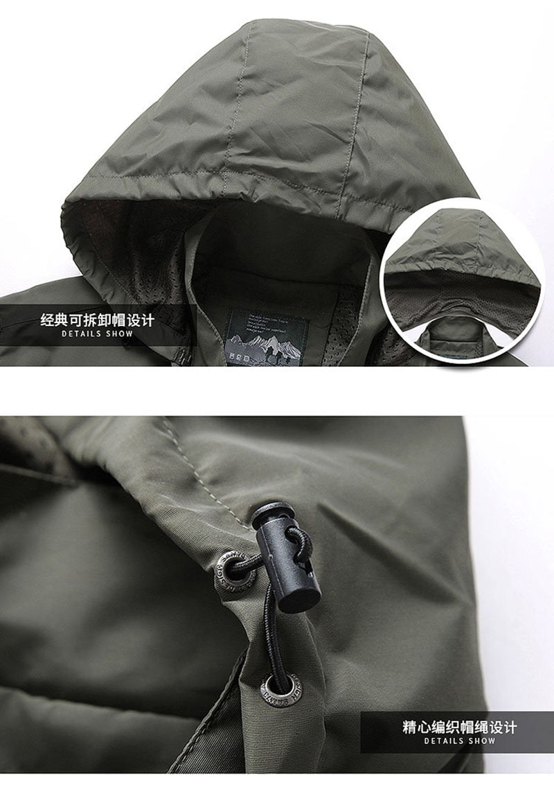 Men's Waterproof Windbreaker Hooded Jacket/Coat