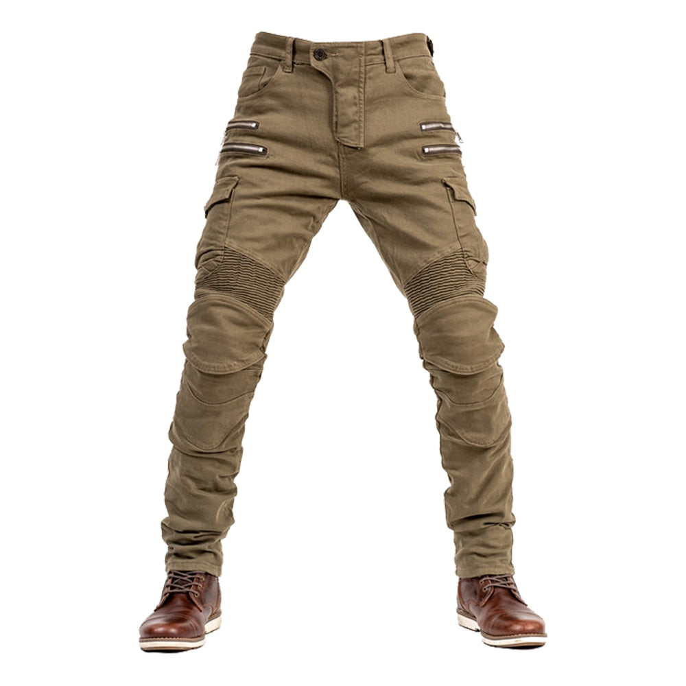 Model 2 Men's Armored Jeans Brown/Khaki